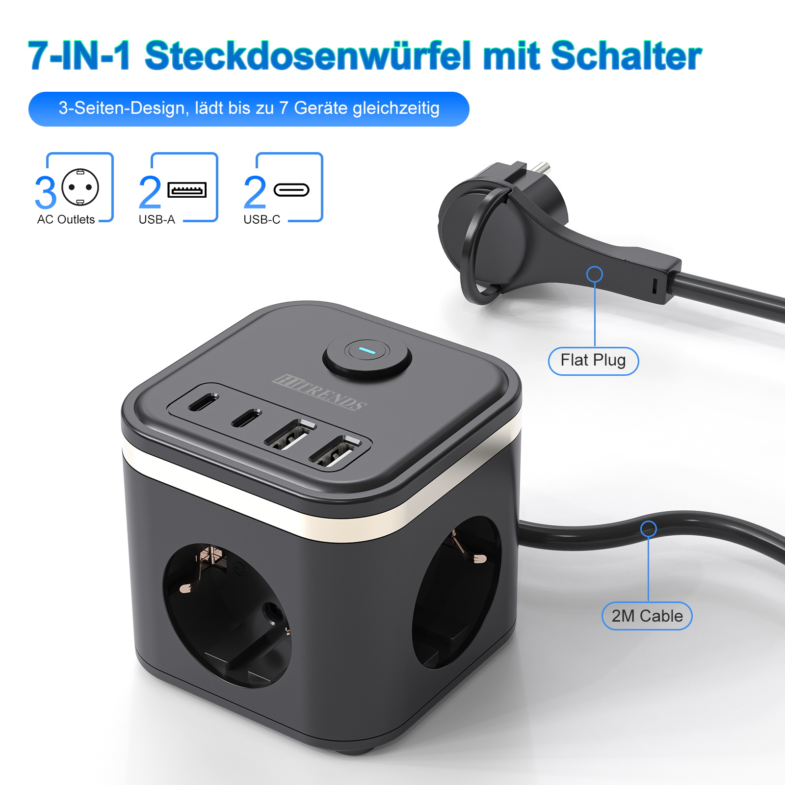 Плоская вилка европейского ста – обзор и цена Power Strip Flat