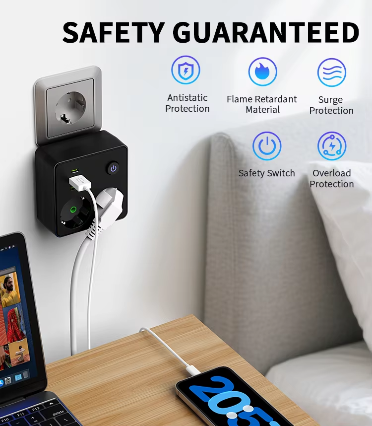 Удлинитель-розетка с 2 AC-розе – обзор и цена Power Strip Flat